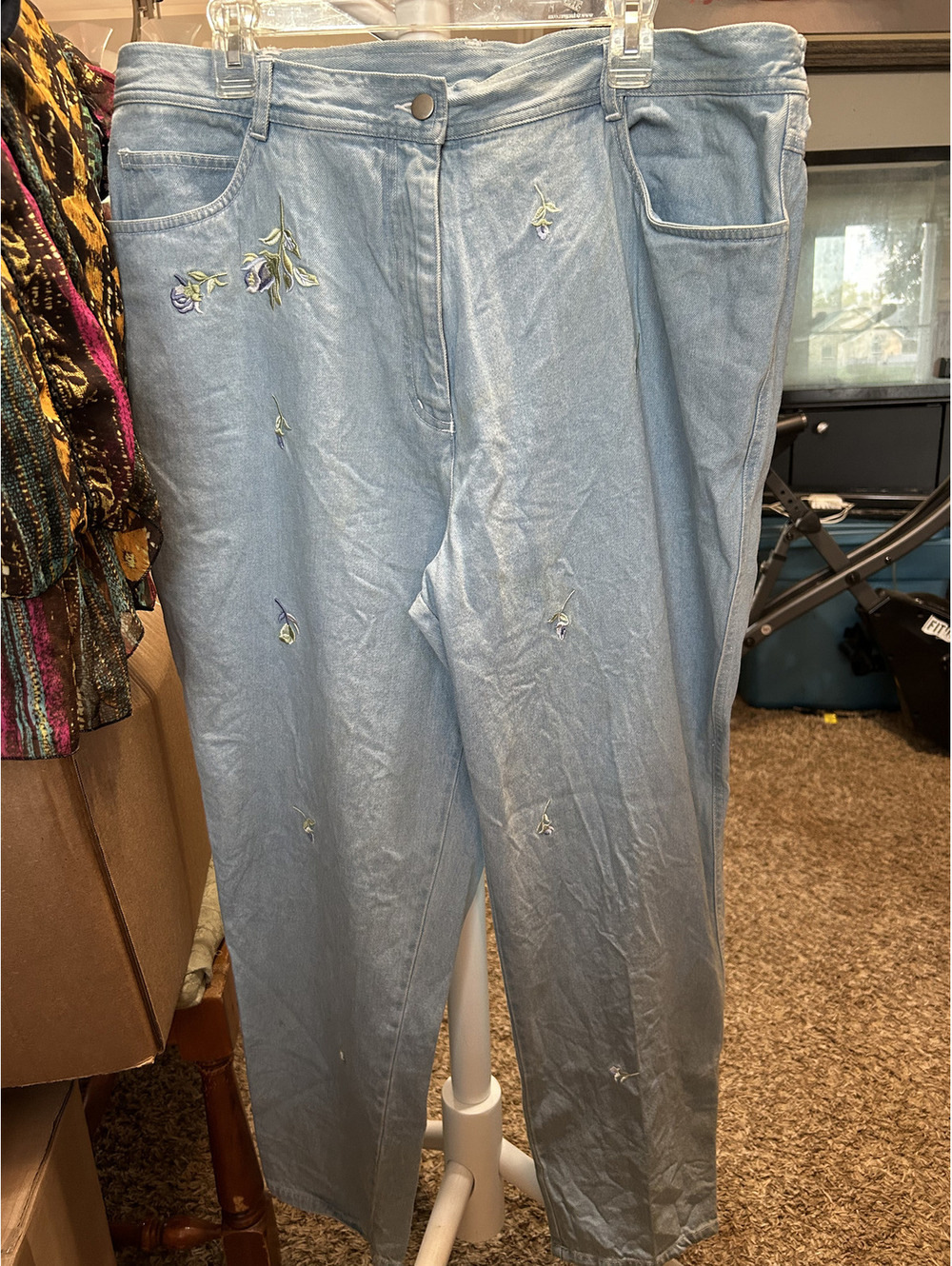 Together Light Blue Embroidered Cotton Jeans Size 20W